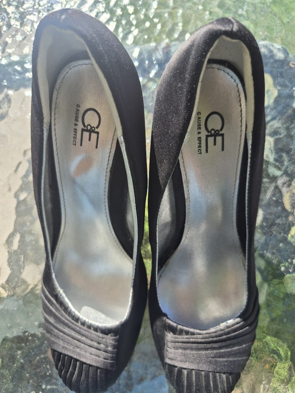 Cause & Effect Black Women's Dress Pumps - Classic Pleated Toe - Picture 3 of 4